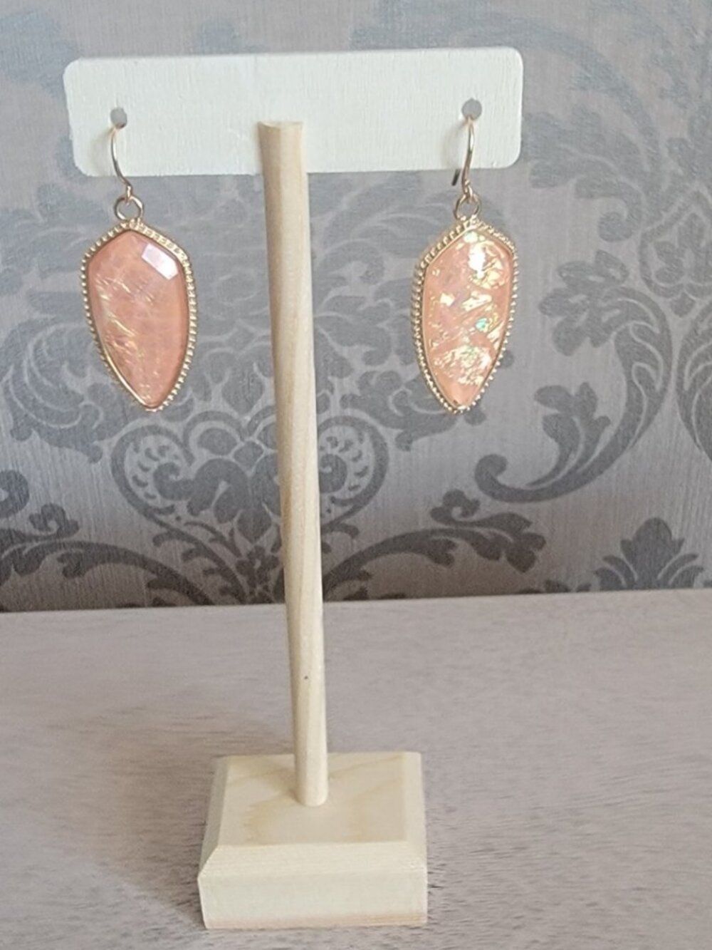 Lorelle Peach Opal Petal Earrings